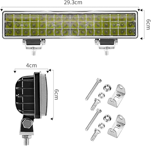 Miniatura 2 de AUBEAMTO Barra de luz LED de trabajo de 2 x 12 pulgadas para camión, 48 LED, 144 W, 48 000 lúmenes, luces todoterreno súper brillantes, barra de luz