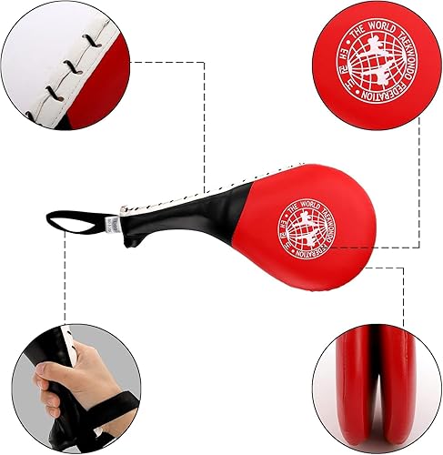 Miniatura 3 de Frcctre Paquete de 2 almohadillas de taekwondo, almohadillas duraderas para patadas llamativas, almohadillas de punzonado para Tae Kwon Do Karate,