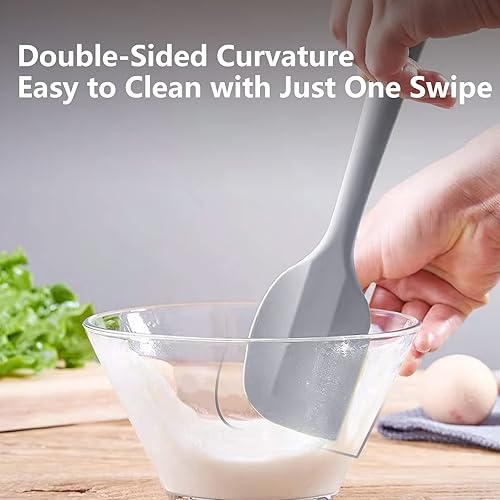 Miniatura 4 de DUFEIMOY - Espátula de goma gris para uso en cocina, espátulas de silicona de 10.8 pulgadas para cocinar, resistentes al calor, espátula de cocina