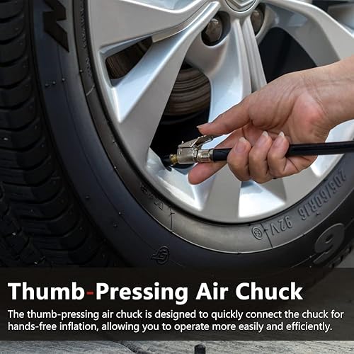 Miniatura 4 de Watris Veiyi Adaptador de manguera infladora de neumáticos tubo de extensión portátil de inflador de neumáticos manguera de extensión de bomba de