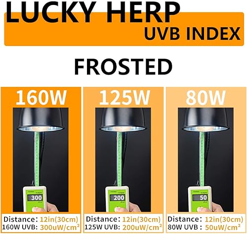 Miniatura 4 de LUCKY HERP Bombilla de calor de vapor UVA+UVB de 160 vatios, lámpara de alta intensidad autobalastada para reptiles y anfibios, lámpara solar para