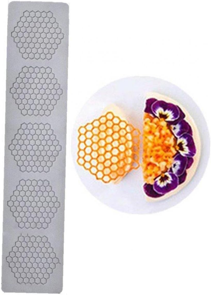 Cake Fondant Mold 1pc Honeycomb Shape Embossing Mat Chocolate Mould Reusable Lace Silicone Mold for Cake Decorating