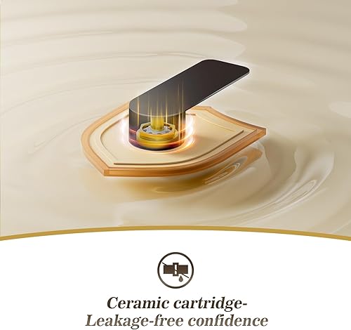 Miniatura 8 de Phiestina NS-SF01-MB - Grifo de lavabo de baño de un solo agujero, negro mate, con placa de cubierta de 6 pulgadas y montaje de drenaje desplegable