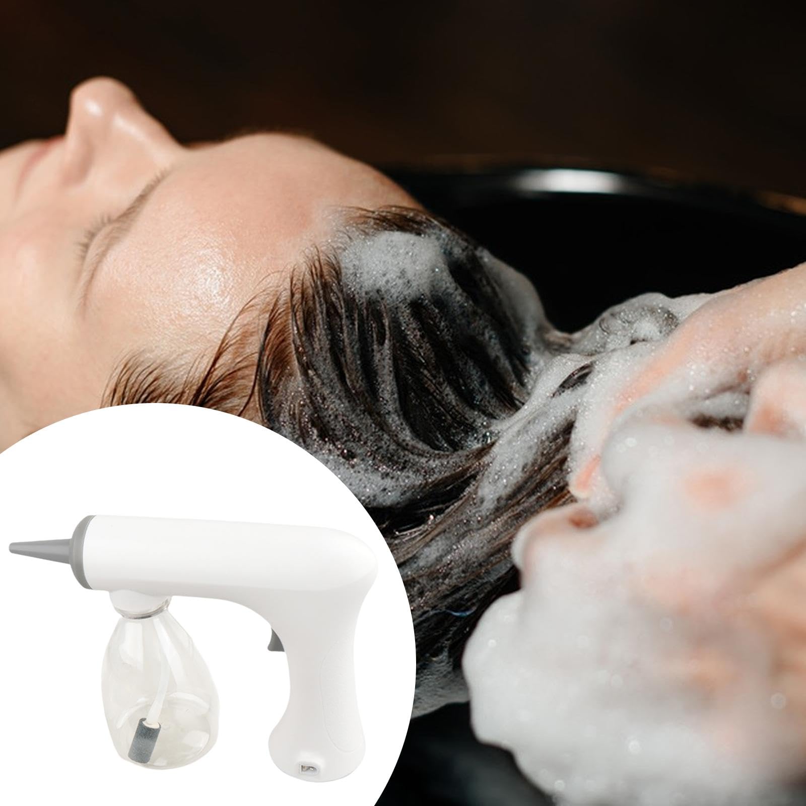 Haarstyling Schaummaschine Schaumerzeuger Perming Schaumspender USB Ladung Elektrisches Styling Werkzeug Komfortable Schnelle Schaumerzeugung für, Weiß 300ml