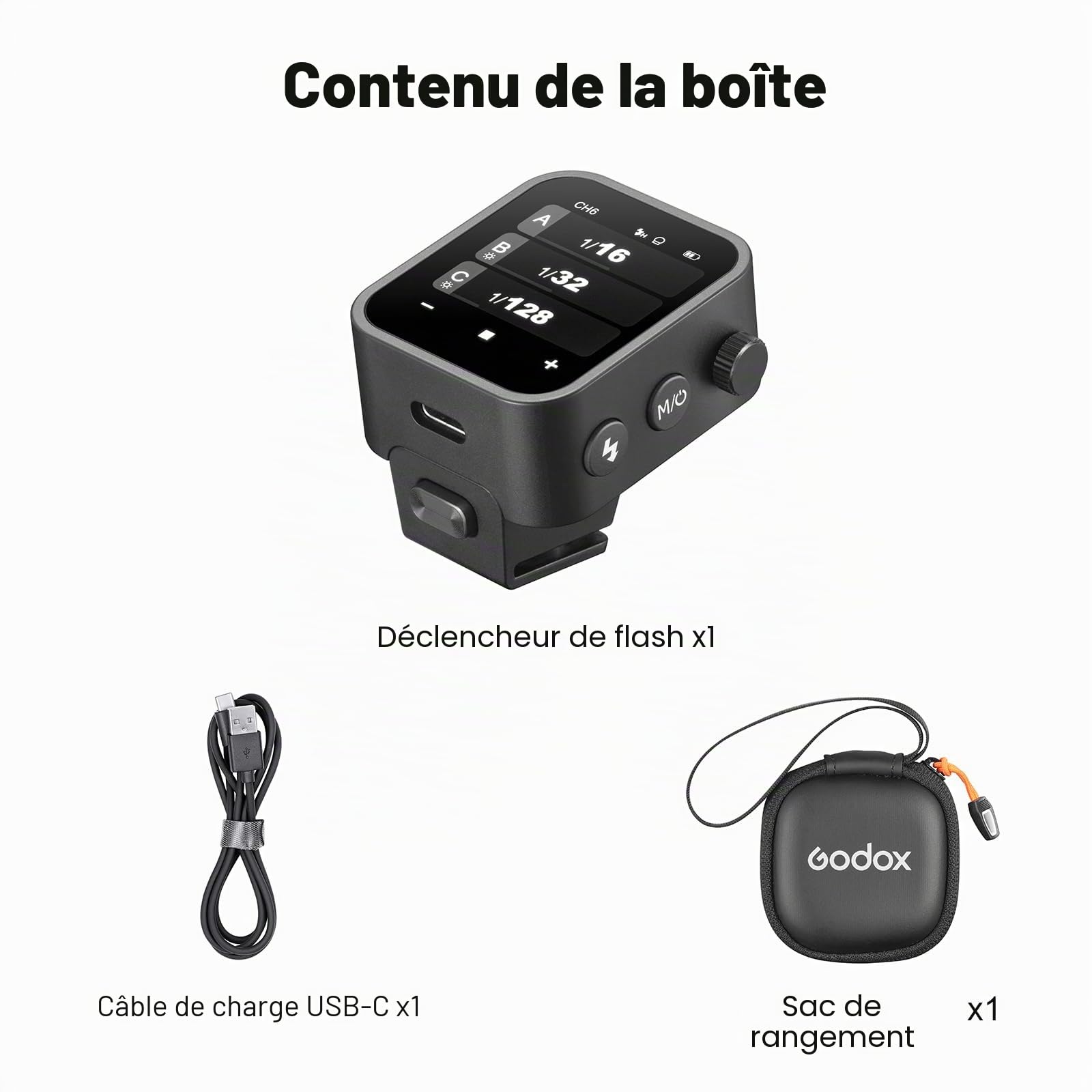 Godox X3-N X3N Wireless Flash Trigger Déclencheur de Flash sans Fil pour Appareil Nikon OLED Fonction sans Fil 1/8000S HSS TTL Tcm Batterie Remote Camera Flash Trigger pour Nikon