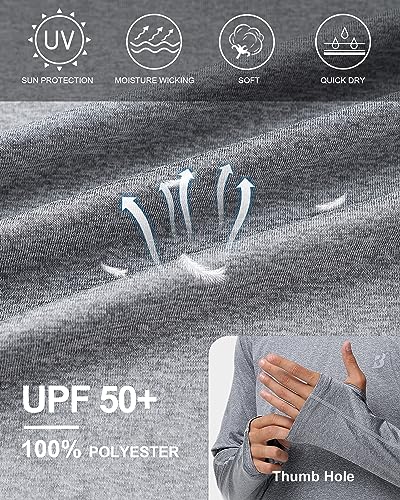 Roadbox Mens Long Sleeve Sun Shirts, 2 Pack UPF 50+ UV Protection Hoodie Shirt for Fishing Hiking Running Workout Swim4