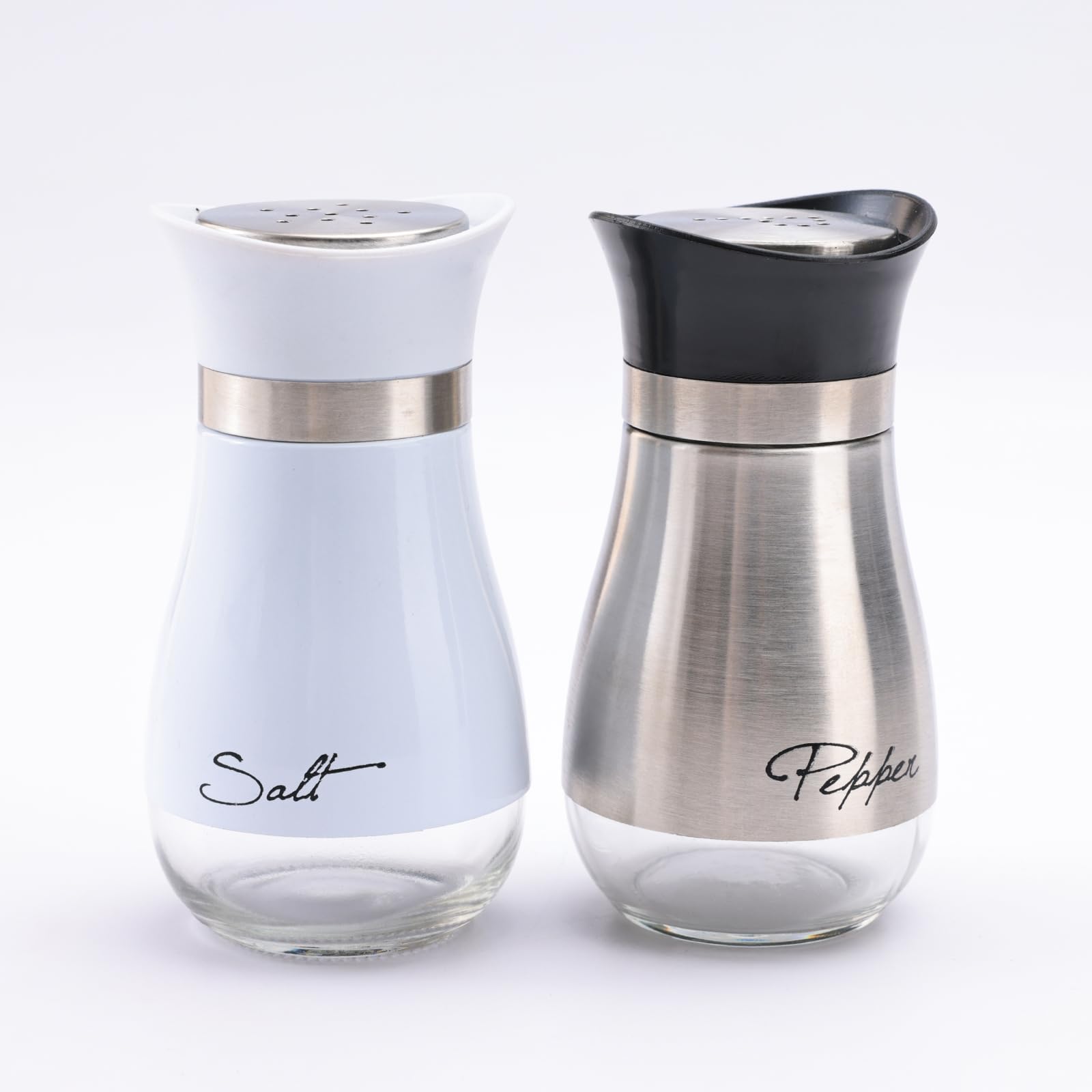 The Better Home Glass Salt & Pepper Shakers Set | Salt & Pepper Dispenser | Moisture-Proof Seasoning Shakers Set | Perfect Pour Holes for Kitchen Dining Table Restaurant (Pack of 1)