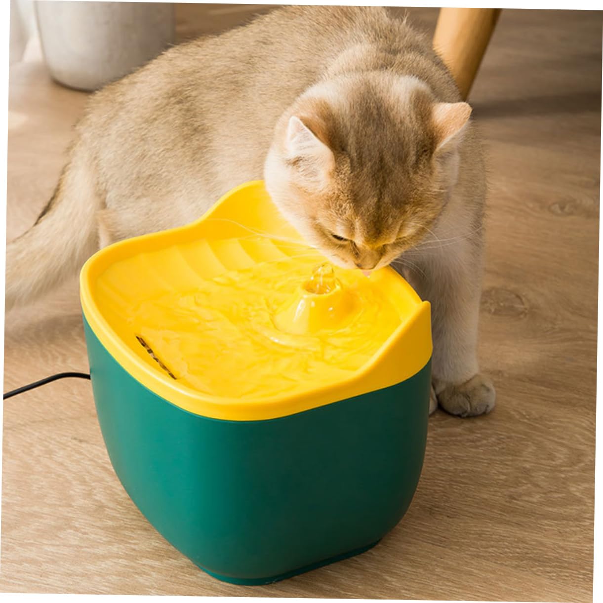 Mipcase 2 Pcs Cat Automatic Water Dispenser Pet Water Bowl Electric Feeder No Noise Durable Material Random Color