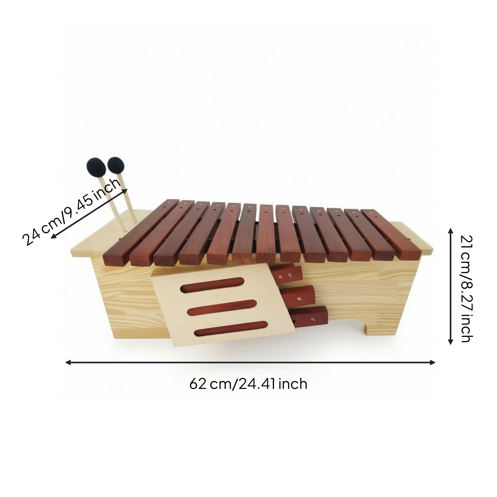 Xilofono Educazione Musicale Xilofono in Legno Didattico Battente per Insegnanti di Musica, Bambini, Scuola Prescolare, Medio