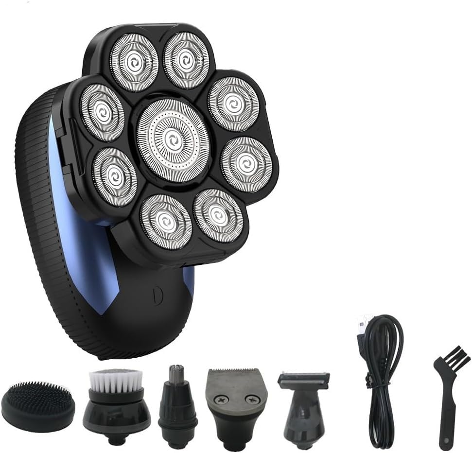 Rasoir électrique pour homme étanche 6 en 1 avec rasoir flottant 9D de tête