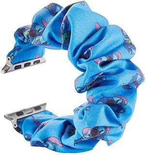 Cute Baby Stitch Scrunchie Elastic Watch Band ï¼ŒAdorable Gifts Ideas For Teen Girls,Best friend,Compatible With apple iWatch Series 6/5/4/3/2/1,For Watch Band 42mm/44mm