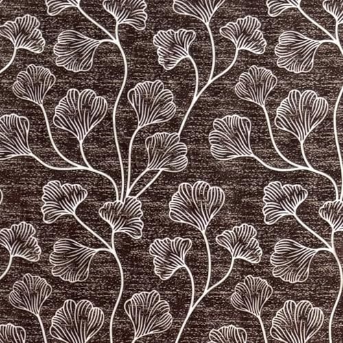 Image of Home Sizzler Ginkgo Leaf Eyelet Polyester Semi-Transparent Long Door Curtains - 9 Feet, Pack of 2, Light Brown