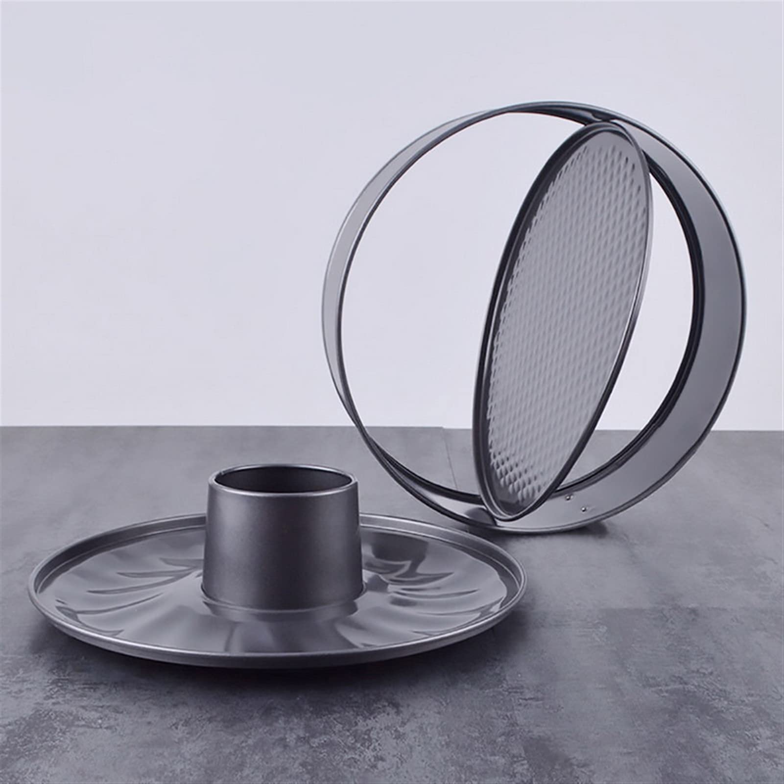 Sartén Antiadherente de Acero al Carbono, Molde para Calabaza, Molde Redondo para Pastel, Juego de moldes para Hornear Pasteles y Bandeja para Hornear，12 Inch