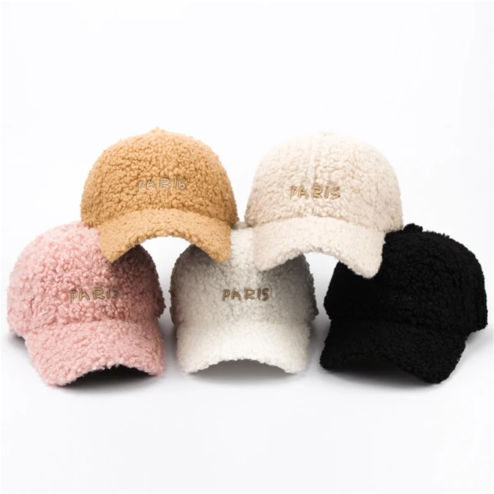 Autunno Inverno Baseball Cap per le Donne Lettera Parigi Hip Hop Cappelli Femminile Caldo Moda Faux Mohair