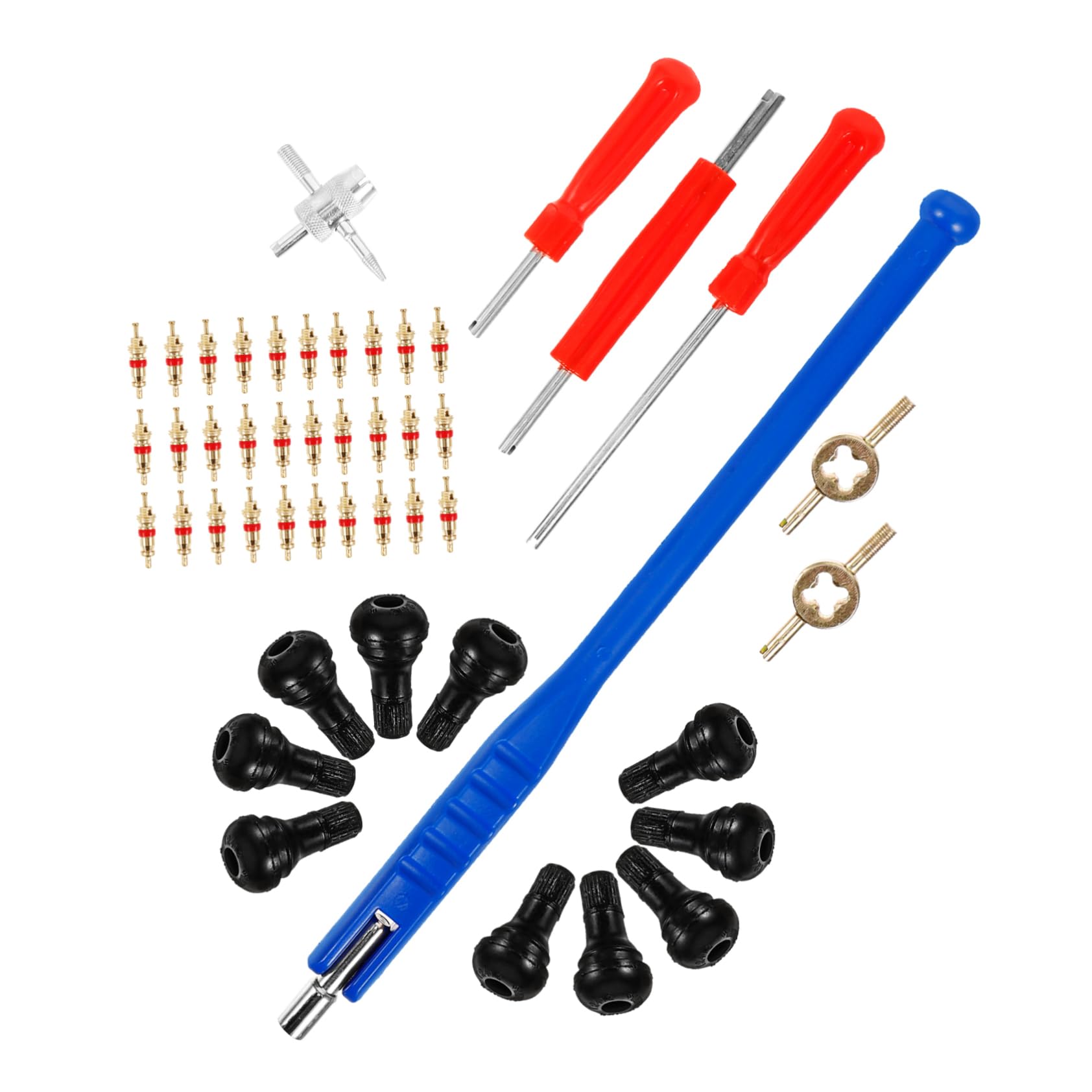 Gatuida 5sets Strumenti Per Manutenzione Pneumatici Kit Completo Di Estrazione e Installazione Valvole Per Auto e Biciclette Facile Da Usare Riparazione Pneumatici Tubeless