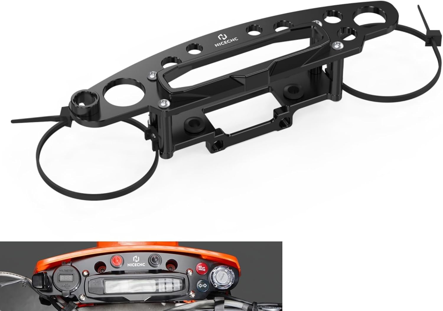 NICECNC Ignition Device Relocation Dash Kit Compatible with KTM 150 250 300 XC-W TPI 2024 250 300 EXC 2024 350 450 500 EXC F 2024 500 EXC F Six Days 2024 350 500 XW-F 2024 450 XCF-W 2024,Dirt Bike