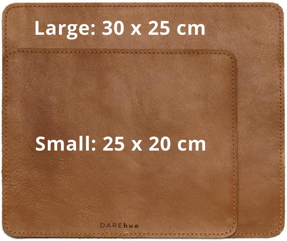 Full-Grain Leather Mouse Pad - Genuine Leather Mouse Mat with Non-Slip Backing, 3mm Thick, Smooth Mouse Glide, Desk Accessory for Office, Work & Gaming (Mustard Yellow, Large 11.8 x 9.8 in) image 5