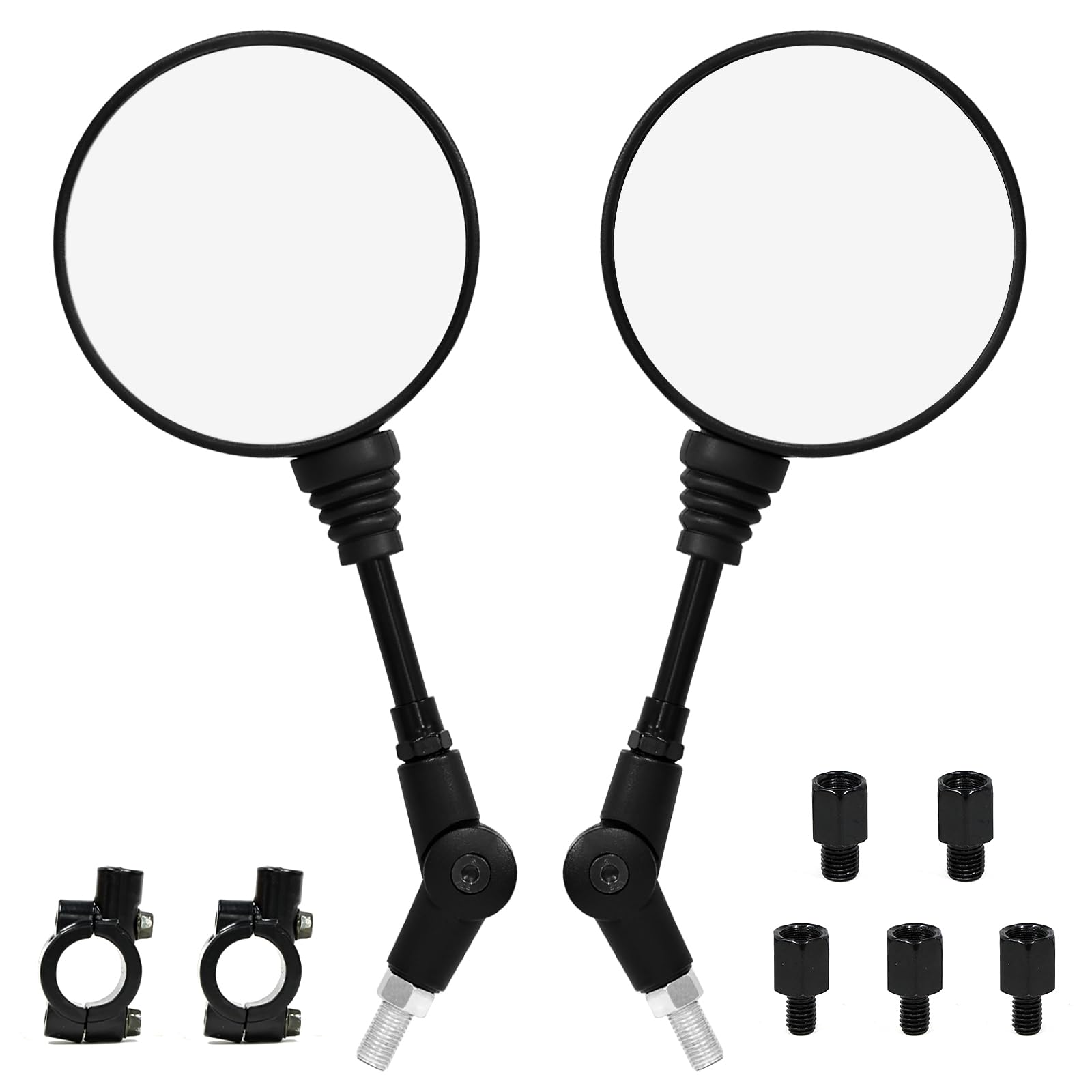 Motorcycle Mirrors, Motorcycle Rear View Mirror Adjustable Foldable with Universal M8 M10 Handlebars Mount Fit for Most Motorbike Dirt Street Bike Scooter Moped ATV Quad Snowmobile