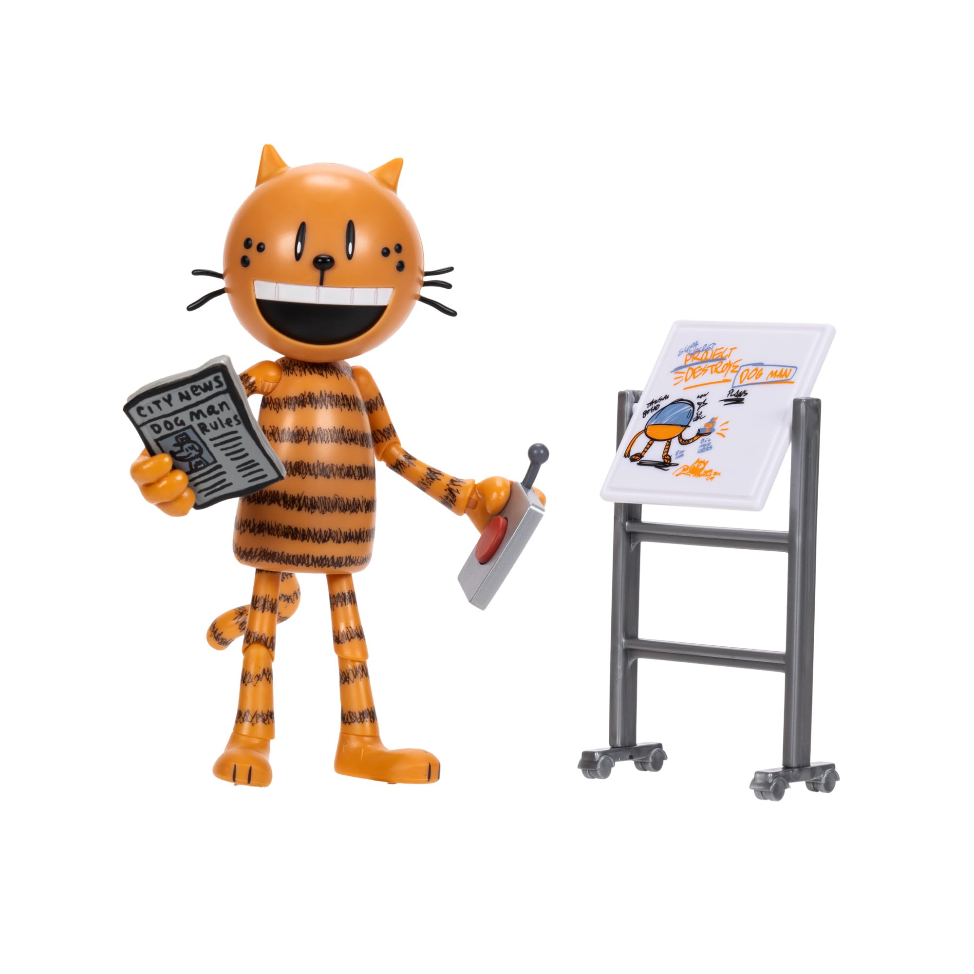 Dog Man Movie 5 Inch Petey Articulated Action Figure, Collect All The Movie Action Figures and Plush Toys by JAKKS Pacific, Based on The Movie