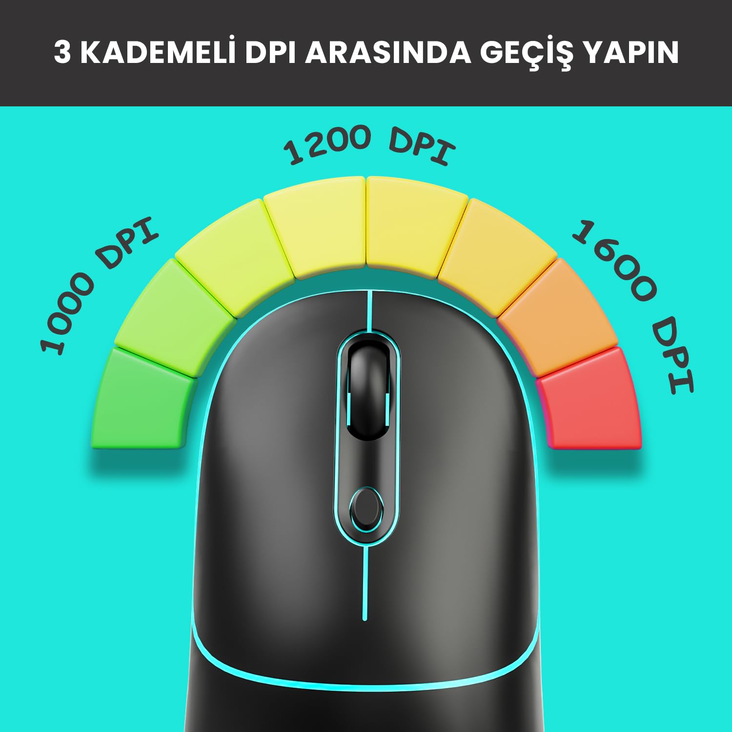Lenovo lecoo WS210 Dual Mode RGB 2.4GHz WiFi+ Bluetooth per destrorsi e mancini compatibile con Windows, Linux e Mac 1600DPI 6 tasti di ricarica silenzioso compatto wireless mouse ottico nero