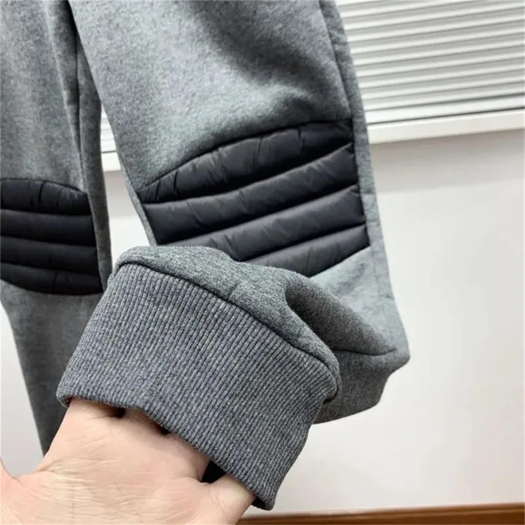 Męskie spodnie zimowe z podszewką futrzaną joggery grube spodnie dresowe spodnie ze sznurkiem męskie outdoorowe ciepłe spodnie polarowe