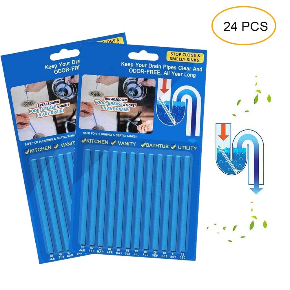 Buy Drain Sticks Drainstix Drain Stix Drain Cleaner Sticks, 24 PCS Drainstix Clog Remover Sticks