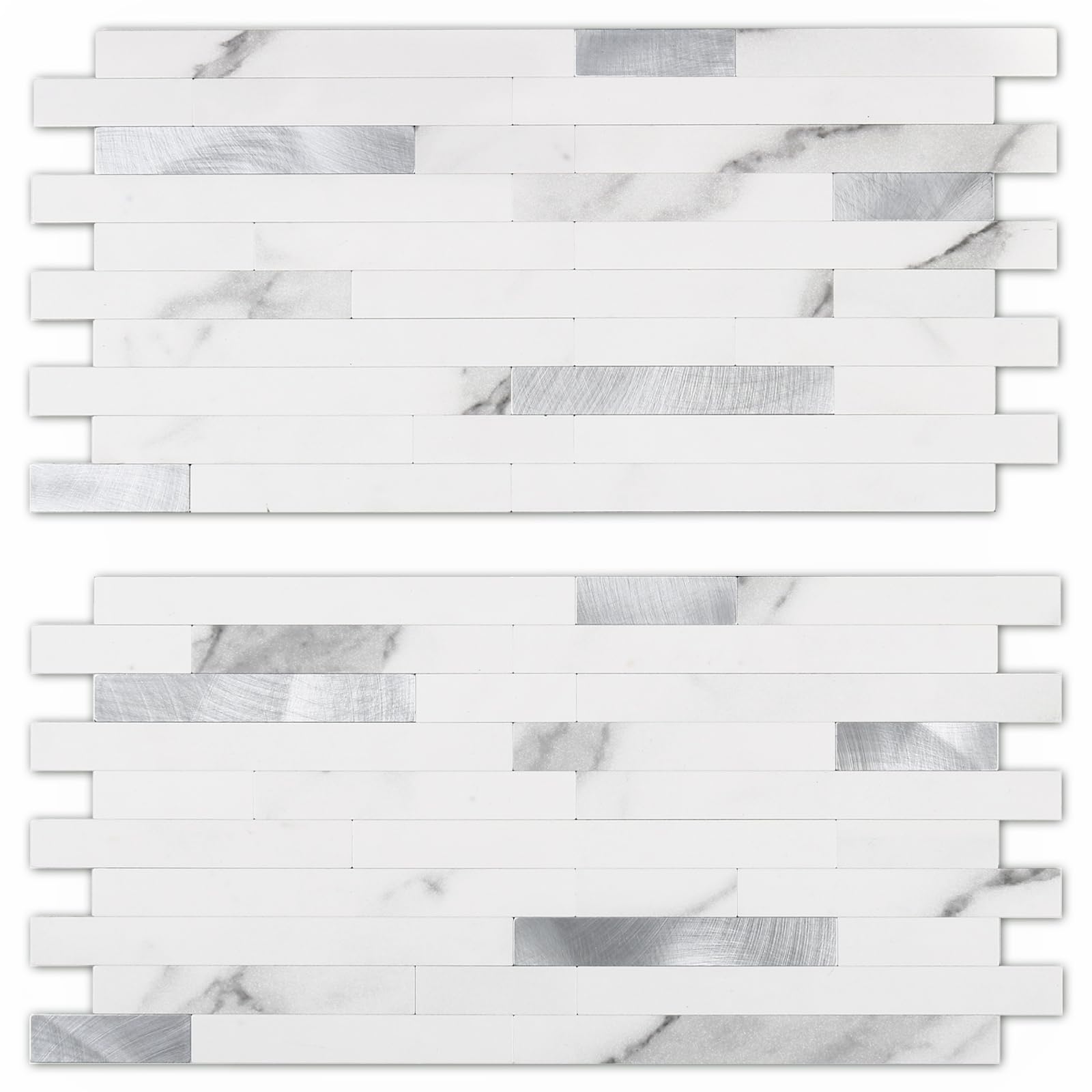 Yipscazo 40 Sheets Peel and Stick Stone Metal Backsplash Tiles