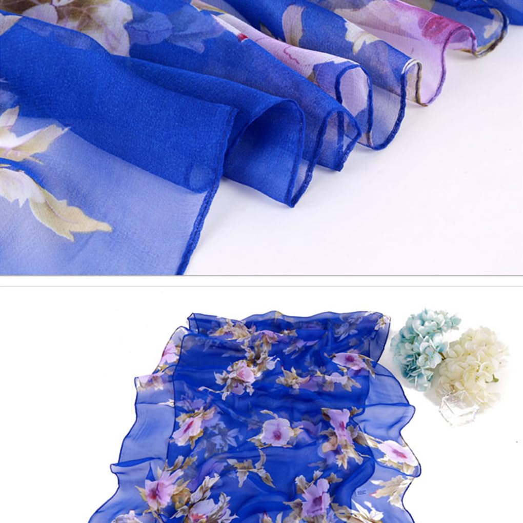 10 Set di Sciarpa versatile con motivo floreale, morbida, traspirante e facile da abbinare. Accessorio indispensabile, in tessuto leggero e portatile, arancione