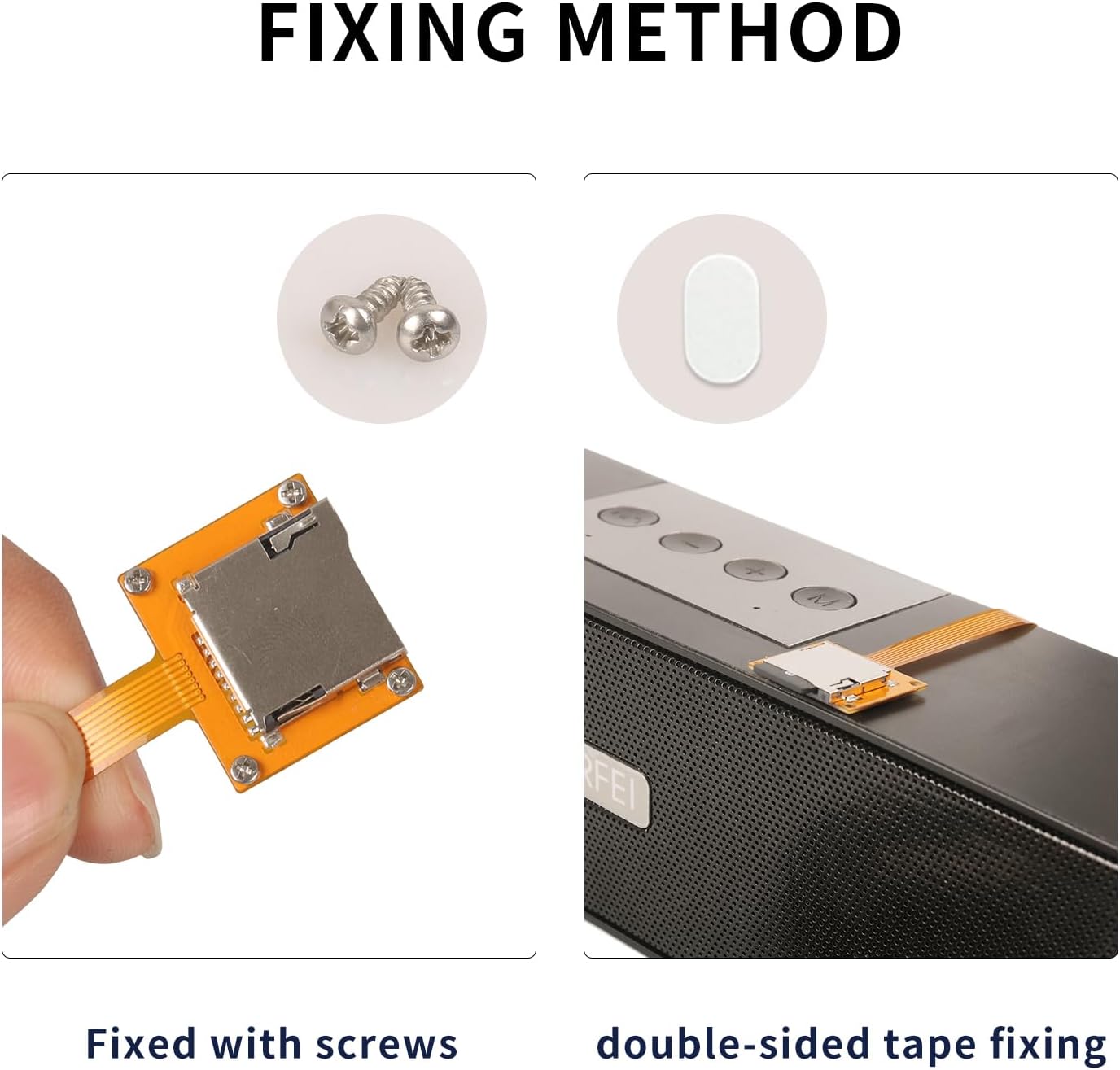 Micro SD Card Extension Cable TF Card Adapter FPC Micro SD Card Extension Cable with Screw Holes External Self-Ejecting Card Holder for Micro SD Cards Prevents Holder Wear and Tear (3.93in/10cm)