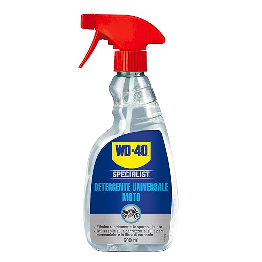 WD-40 - Specialist - Detergente Universale Moto - Pronto all’uso - Ideale per tutte le parti della moto - Adatto per fibra di carbonio, titanio, alluminio, acciaio, gomma, plastica - Spray 500ml
