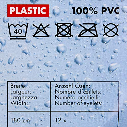 Spirella Lifestyle Plastic Curtain - Ball, Silver/Black, 1117615, White, Standard, Estandar - Image 3