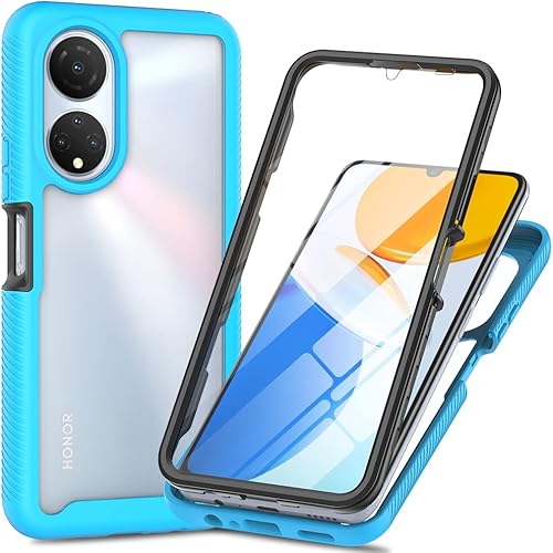 Miniatura 1 de Funda híbrida de policarbonato y poliuretano termoplástico para Honor X7 con protector de pantalla integrado, de alto impacto, híbrida de cuerpo