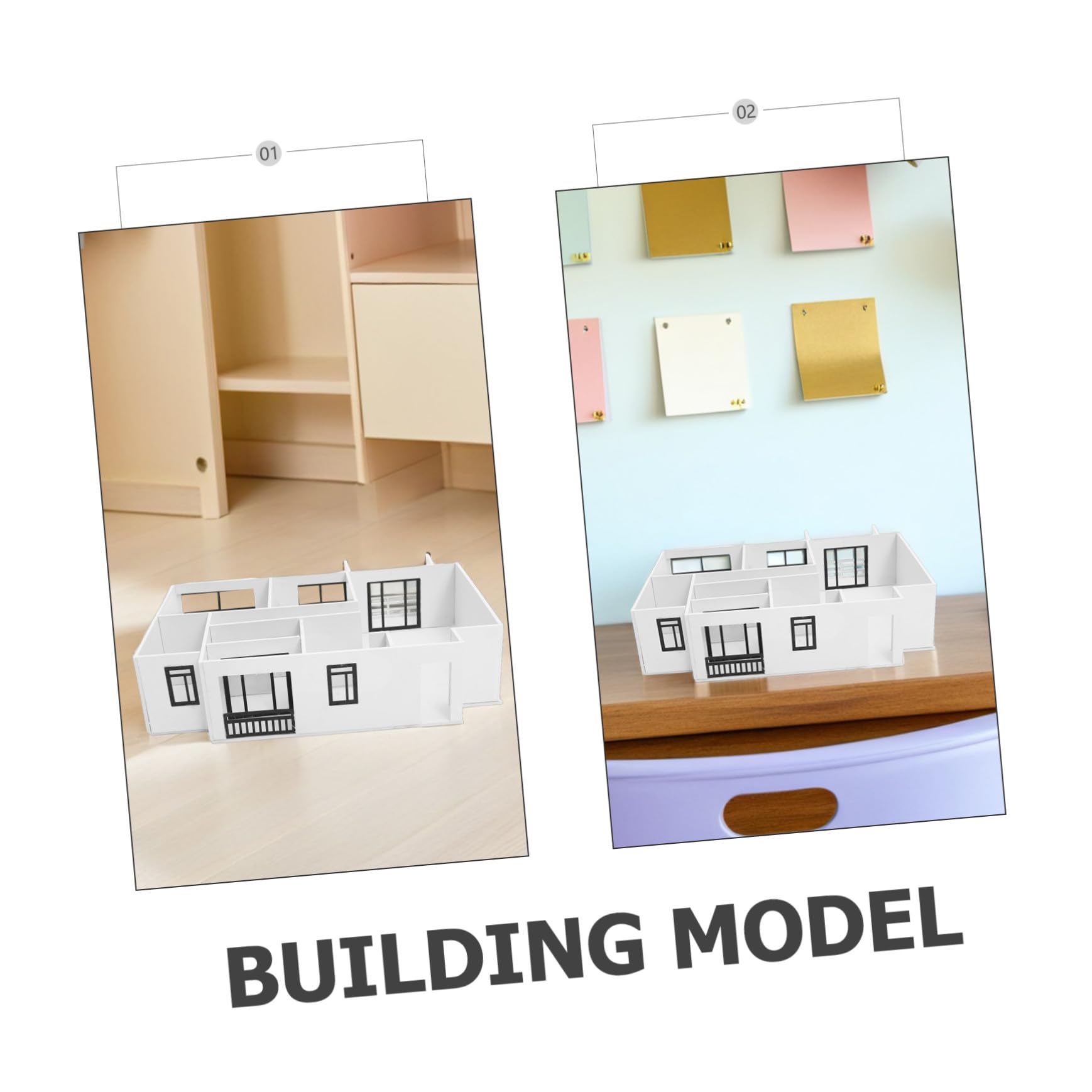 KONTONTY 1:25 Selbstgemacht Architekturmodell Miniaturhaus Bausatz Unfertiges Wohnungsmodell Satz Bausatz mit Architekturmodellmaterial Bastelset für Modellbau Lernzwecke