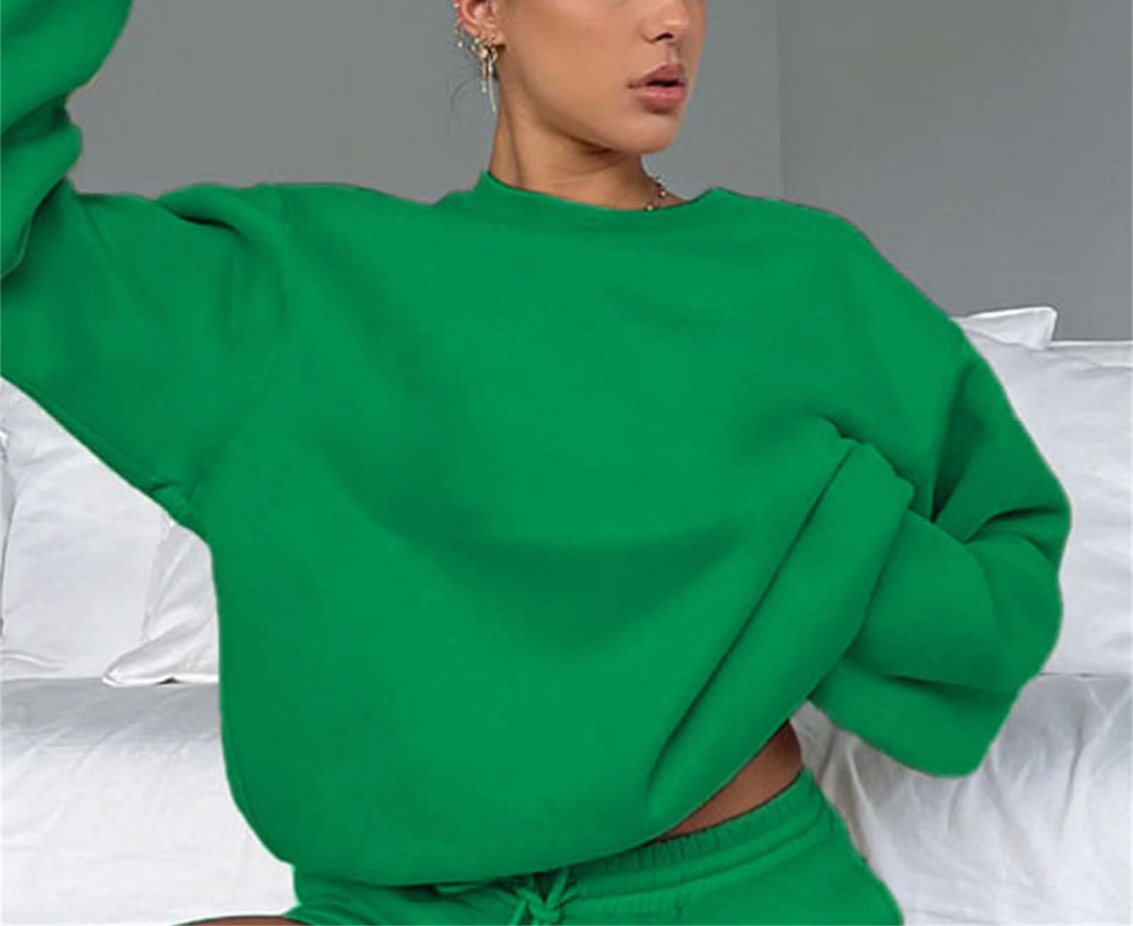 Suncolour Completo da Donna in Due Pezzi Felpa Pullover e Pantaloni da Jogging Tuta Calda Set di Tute Casual