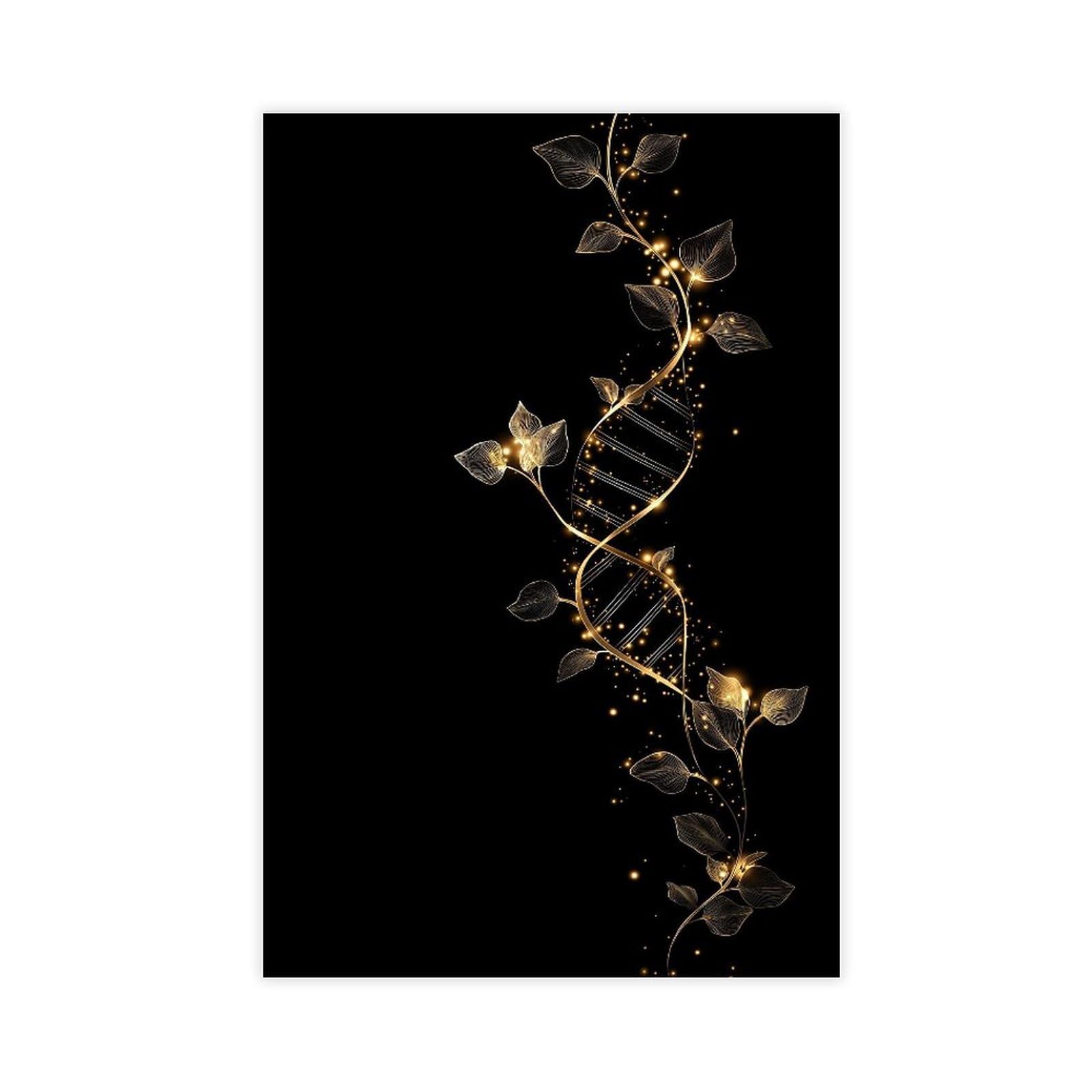 YWTJAX Gold DNA Poster Canvas Poster for Office Decor Gift