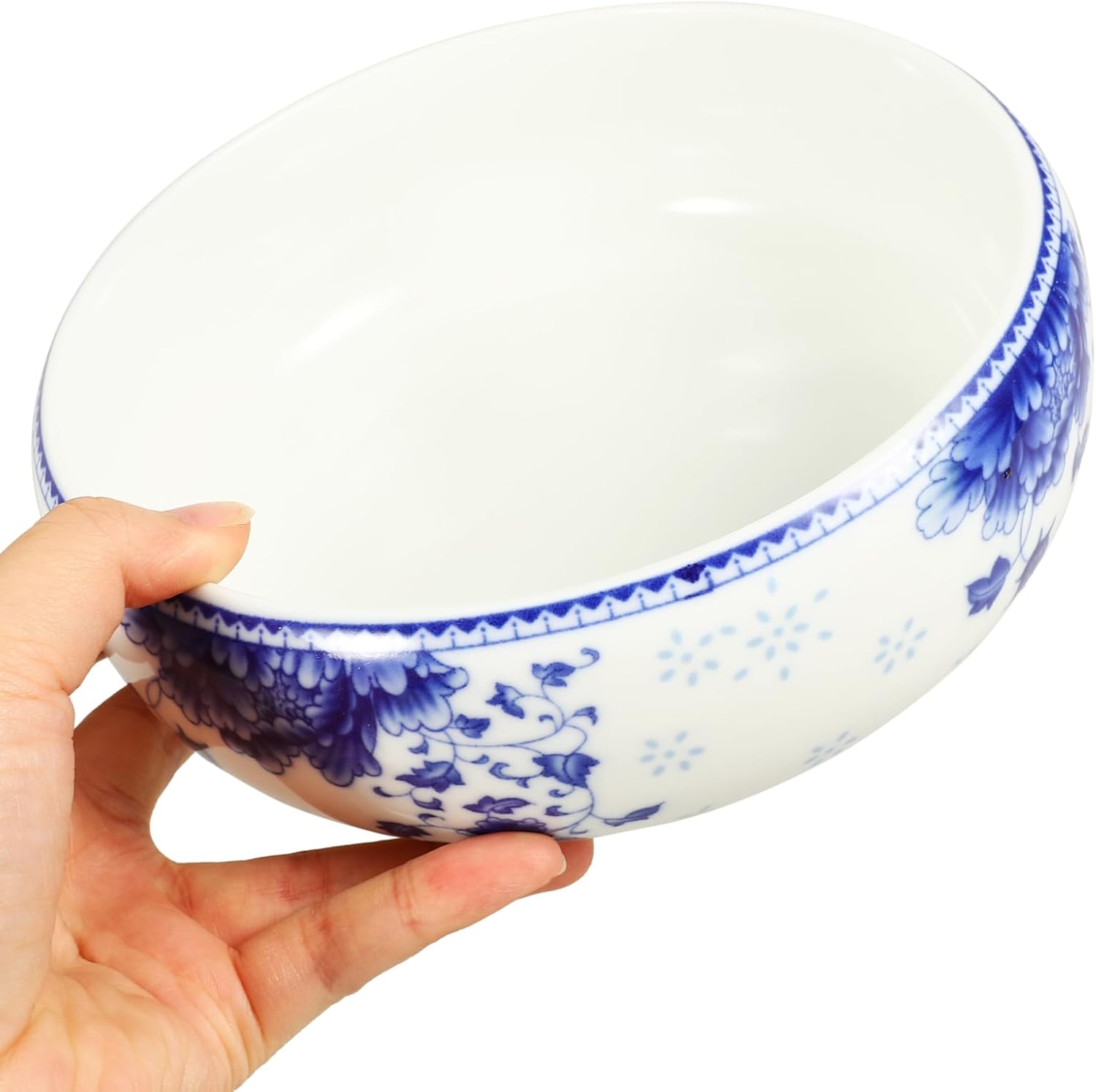 DOITOOL Ceramic Flowerpot Small Hydroponic Daffodil Pot with Base Indoor Bonsai Plant Container for Water Lily Lotus and Succulents 4.13X6.3X4.13 Inches