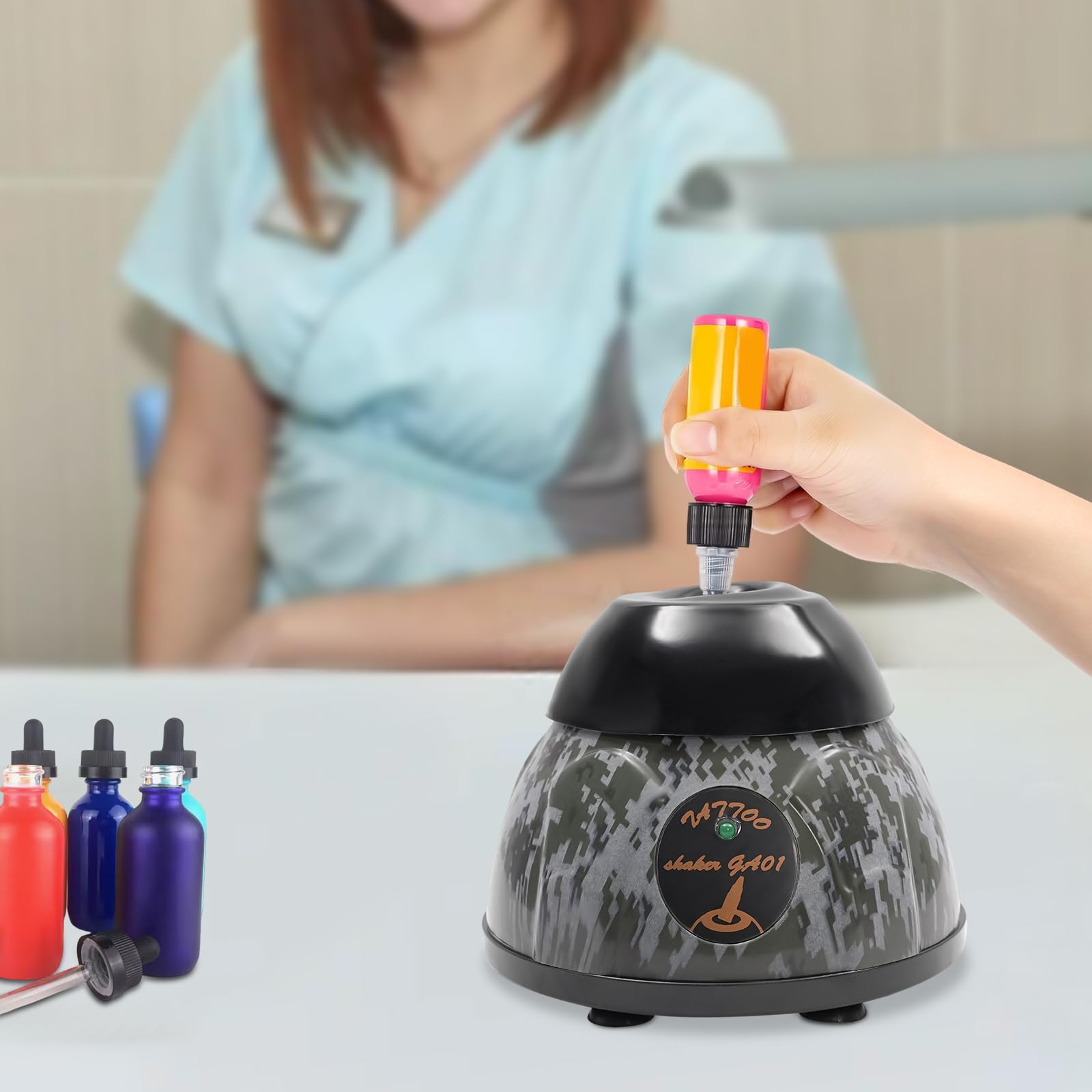 Mini Vortex Mixer 5200rpm, Elektrischer Farbmischer für Nagellack, Tattoo Tinte, Pigmente, Acrylfarben, Leim, Touch Start, Leiser Labormischer, Kompakt & Stabil
