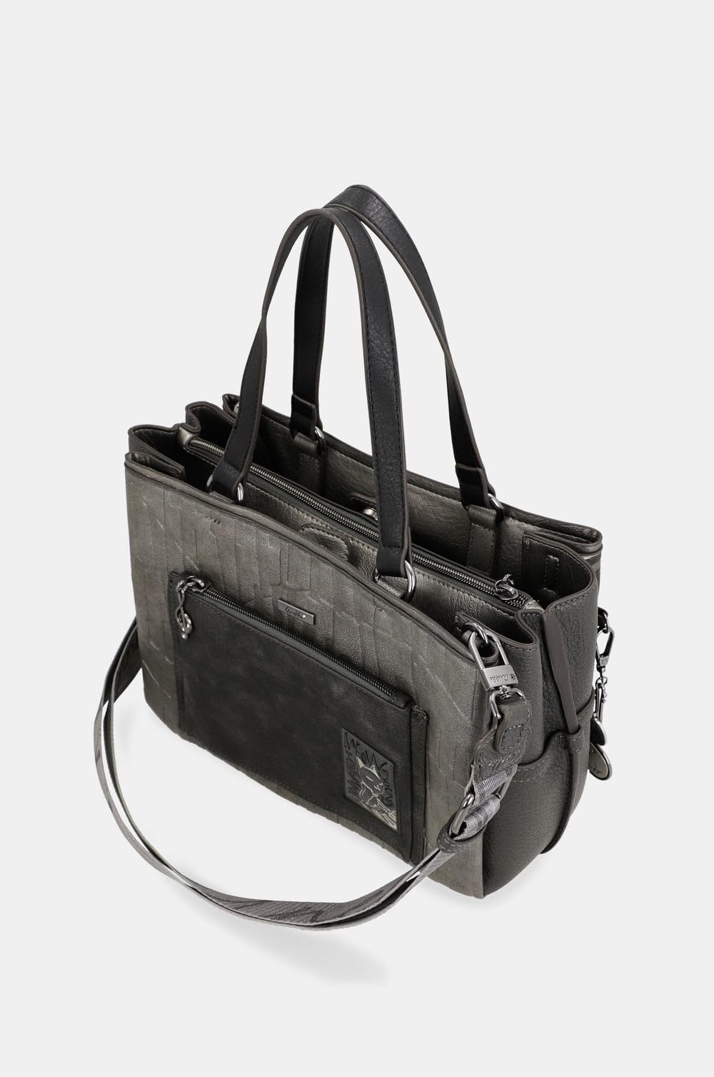 Anekke Borsa Media Melody con Manico Corto e Tracolla | 32x21x12 cm, Chiusura a Cerniera, Tasche Multiple, Esterno in Poliestere, Interno in PU