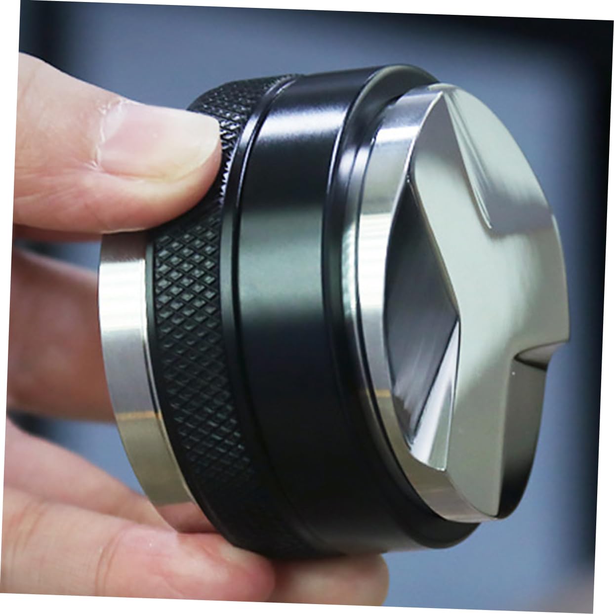 Tamper Caffè 58mm in Acciaio Inox e Lega di Alluminio Nero