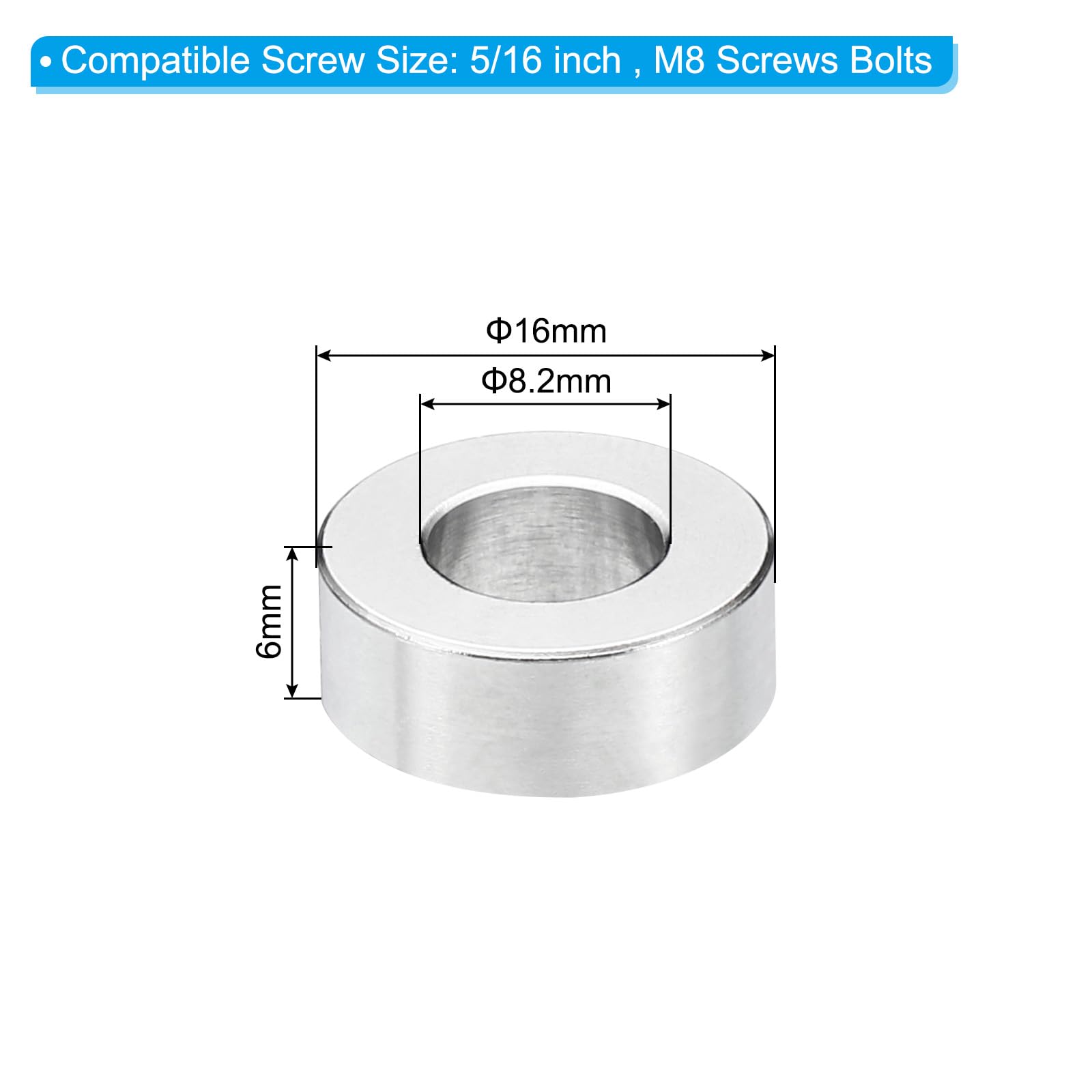 PATIKIL M8 Stainless Steel Spacers - Image 2