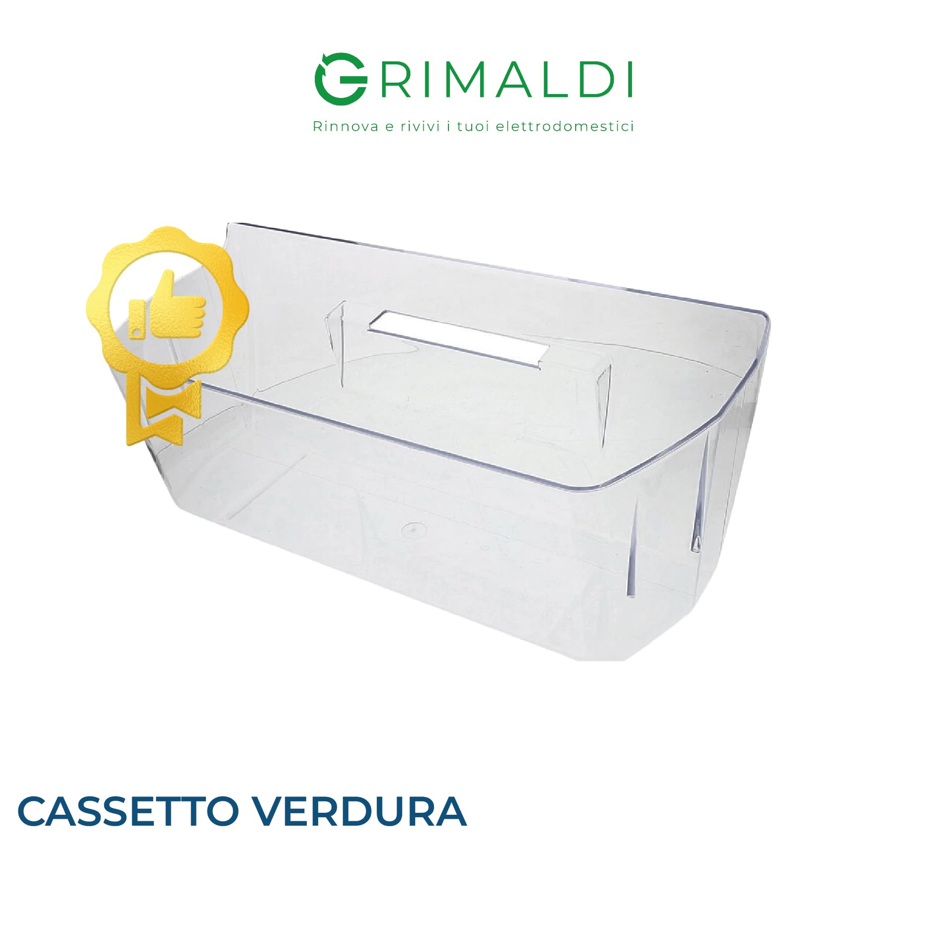 G GRIMALDI Cassetto Verdura Frigorifero Compatibile con Electrolux Rex Zanussi AEG 2247083021 224708305 — Cassetto Portaverdure 460x200x192 mm Trasparente Ricambio Frigo