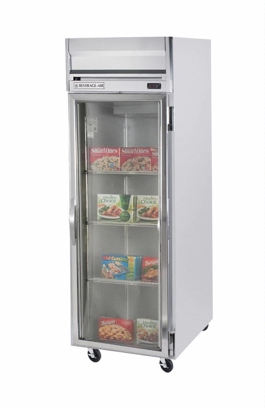 Beverage Air Hr1-1g 26" Horizon Series One Section Glass Door Reach-In Refrigerator 24 Cu.Ft. Capacity Stainless Steel Exterior And Interior on Fridge.com - View 1