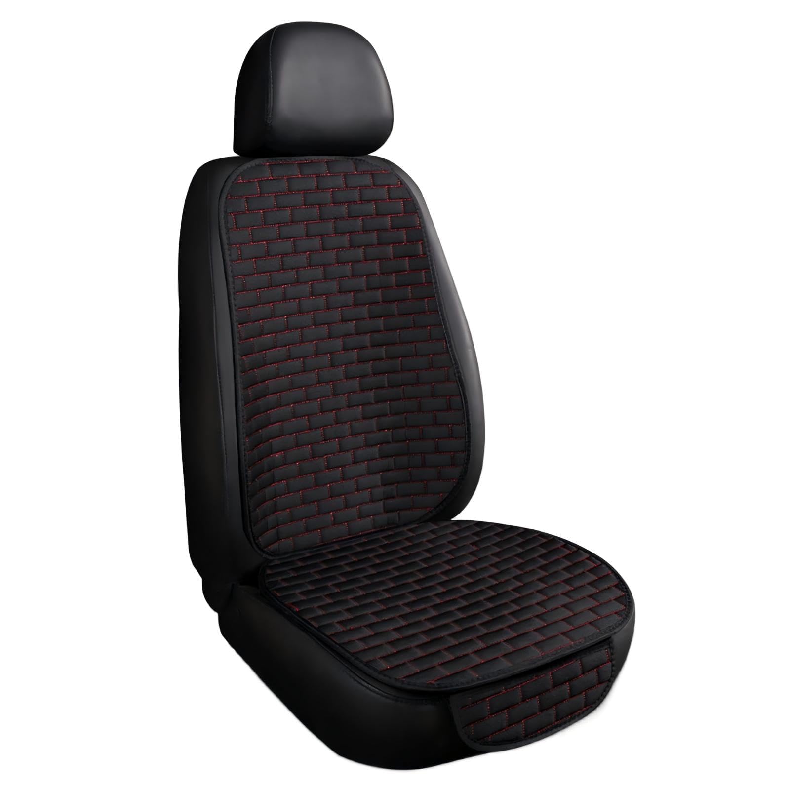 MDMDPYLCH Car Seat Cushion, for Dacia Sandero Stepway 3Gen 2Gen 2012-2025, Breathable Anti-Slip Durable Linen Seat Protector Pad Front Rear Seat Accessories,1setfront-D