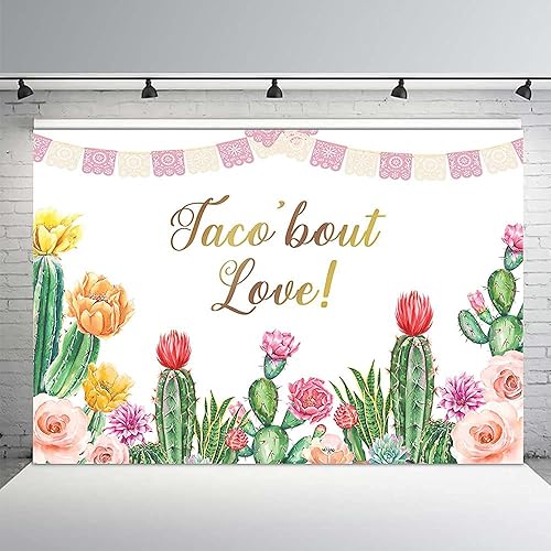 Miniatura 1 de MEHOFOND Telón de fondo de fotos de amor de 7 x 5 pies, fiesta mexicana, cactus rosa, floral, fondo de fotografía, boda, despedida de soltera,
