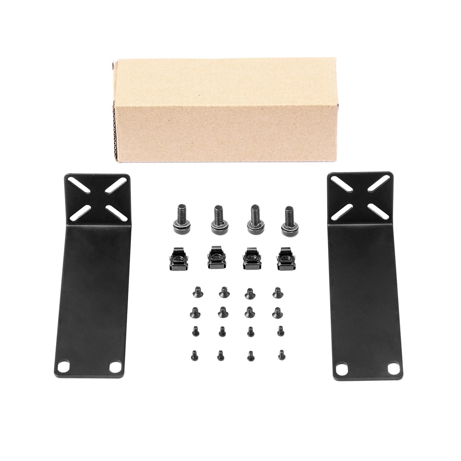 MokerLink Kit di montaggio a rack per switch da 20,1 cm, distanza del foro regolabile 14-30 mm, montare un rack da 7,9 pollici di larghezza a 19 attrezzature, compatibile per Netgear, Cisco, HP,