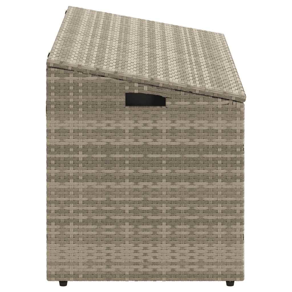 Garten-Auflagenbox Hellgrau 110x50x58 cm Poly Rattan mit wasserfestem Innenbeutel, pulverbeschichtetem Stahlgestell, UV-beständig, für Terrasse, Balkon, Pool und Gartenlagerung