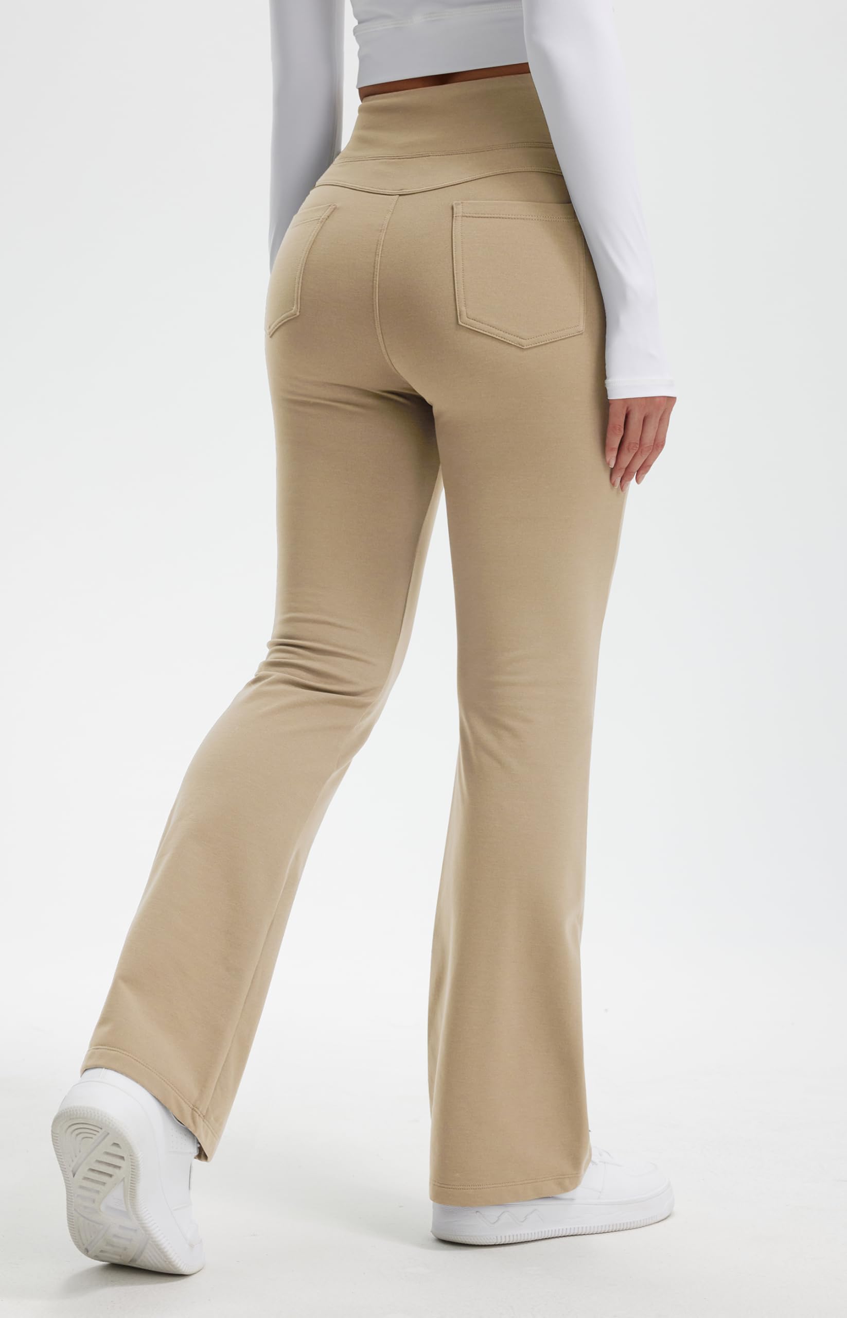 Libin Leggings Termici da Donna con Flared Pantaloni Invernali in Pile Vita Alta Impermeabili da Yoga Trekking con tasch
