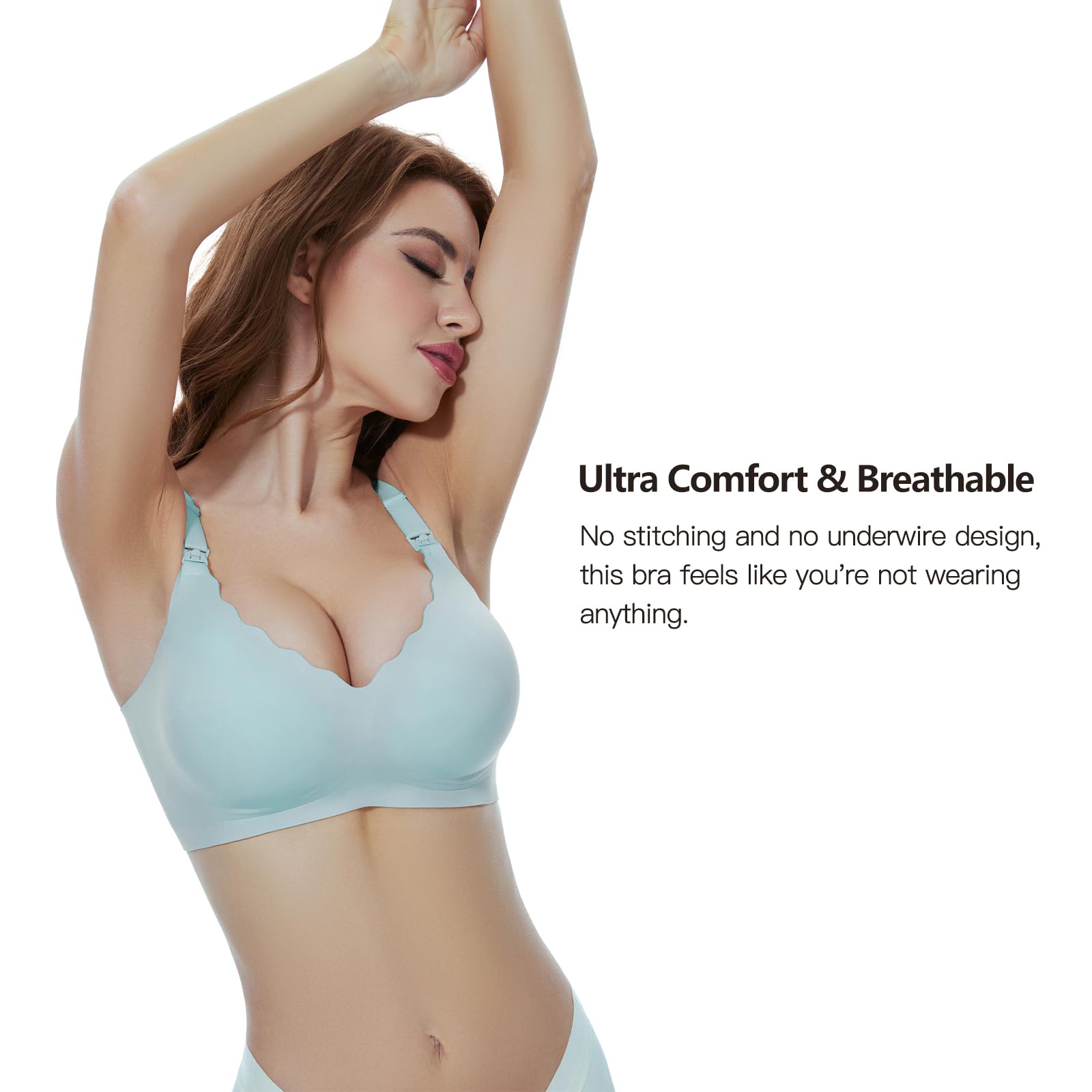Dresime Reggiseni Allattamento, 3 Pezzi Reggiseno per maternità Senza Fili Ultra Comfort Reggiseni di Gravidanza per Le Donne