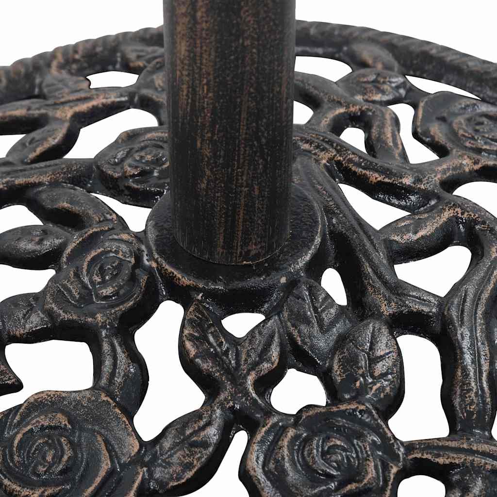 Supporto per ombrellone bronzo in ghisa, 12 kg, peso 48 cm, diametro con adattatore per aste da 35 a 48 mm, per balcone, terrazza, giardino, cortile, base stabile