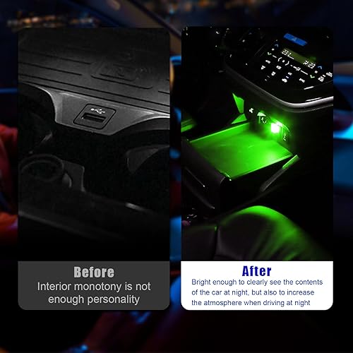 Miniatura 5 de 4 lámparas LED USB para el interior del automóvil, mini luz nocturna LED portátil, kit de iluminación ambiental para automóvil, luz nocturna